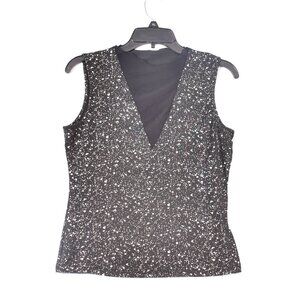Shein Paint Splatter Design Tank Sheer Black Size Large